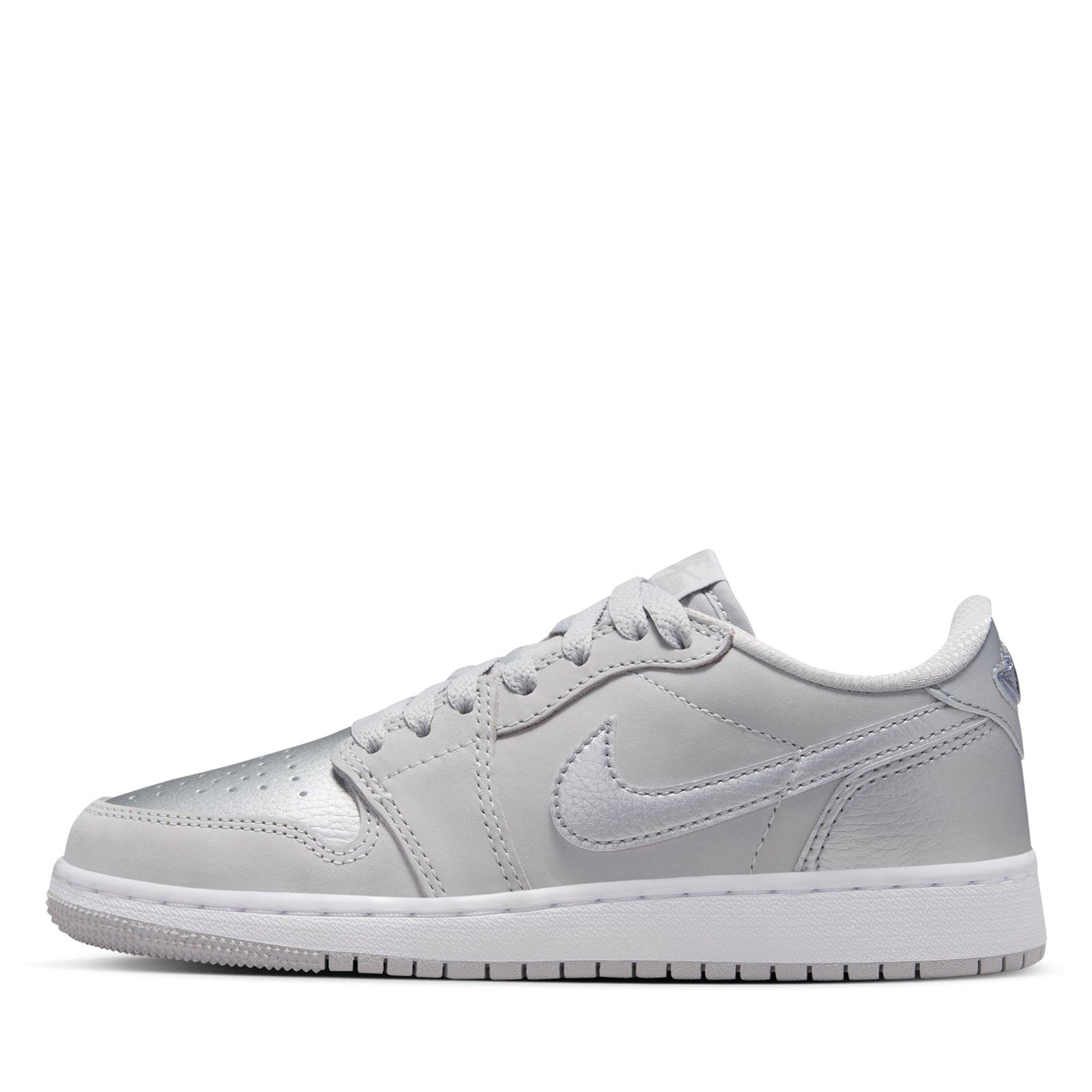 Air Jordan 1 Retro Low OG 'Silver' (GS) - Neutral Grey/Metallic Silver