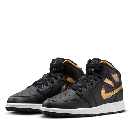 Air Jordan 1 Mid (GS) - Black/Metallic Gold