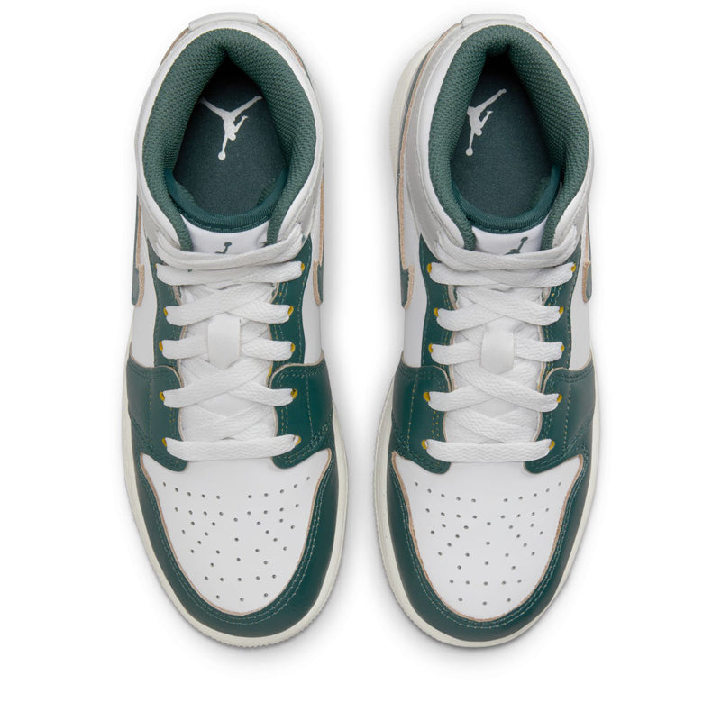 Air Jordan 1 Mid SE (GS) - White/Oxidized Green