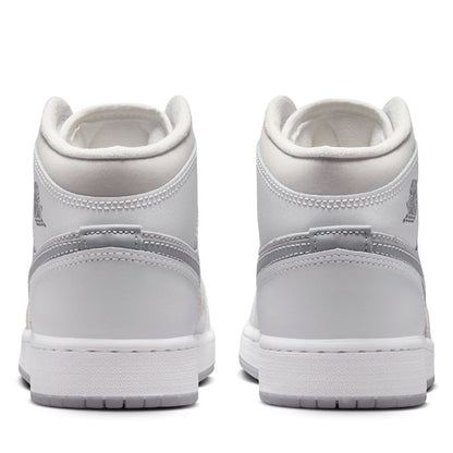 Air Jordan 1 Mid SE (GS) - Summit White/Metallic Silver