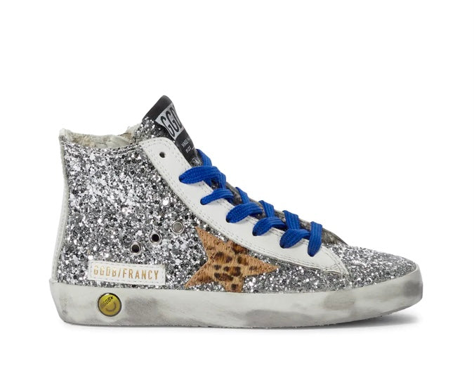 GOLDEN GOOSE FRANCY GLITTER KIDS HIGH-TOP SNEAKERS