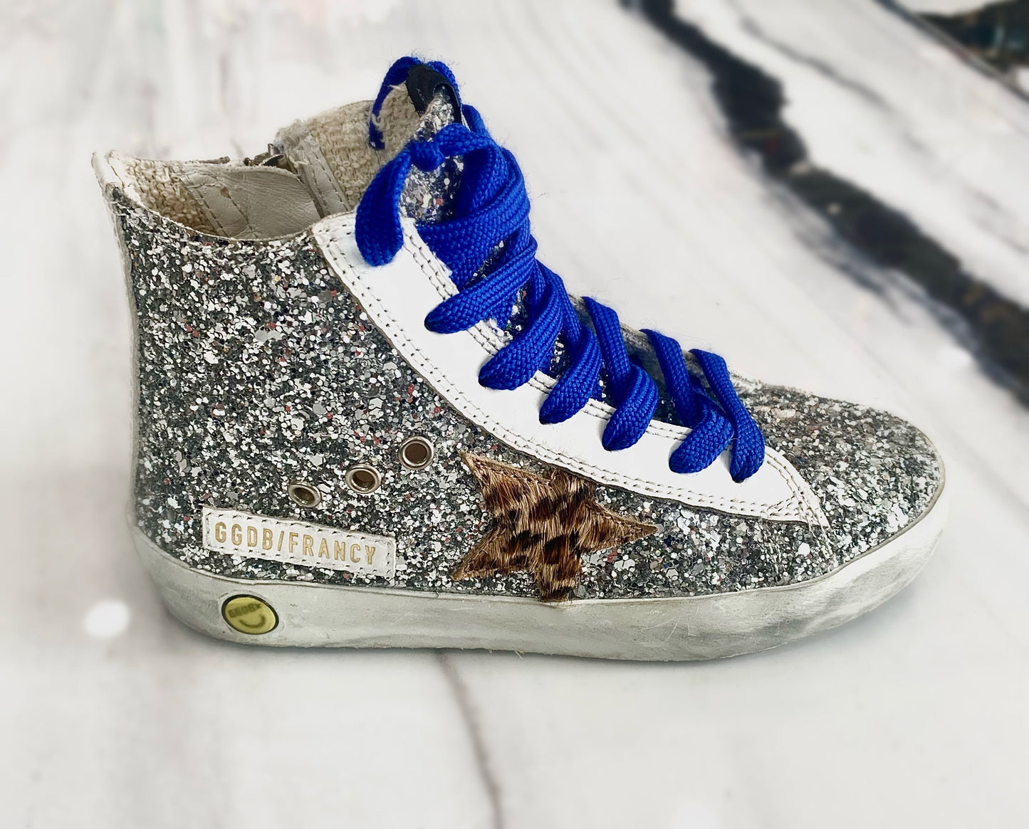 GOLDEN GOOSE FRANCY GLITTER KIDS HIGH-TOP SNEAKERS