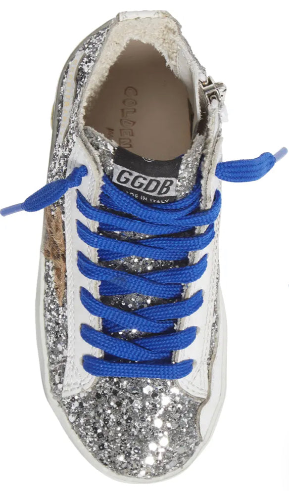 GOLDEN GOOSE FRANCY GLITTER KIDS HIGH-TOP SNEAKERS