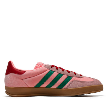 Women's Adidas Gazelle Indoor - Court Green/Glory Pink