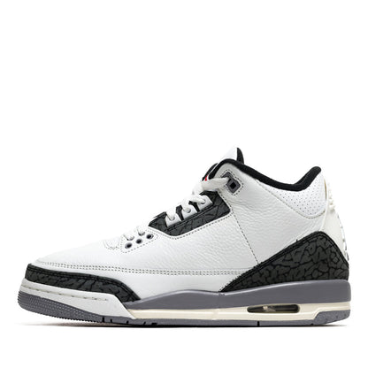 Air Jordan 3 Retro 'Cement Grey' (GS) - Summit White/Fire Red