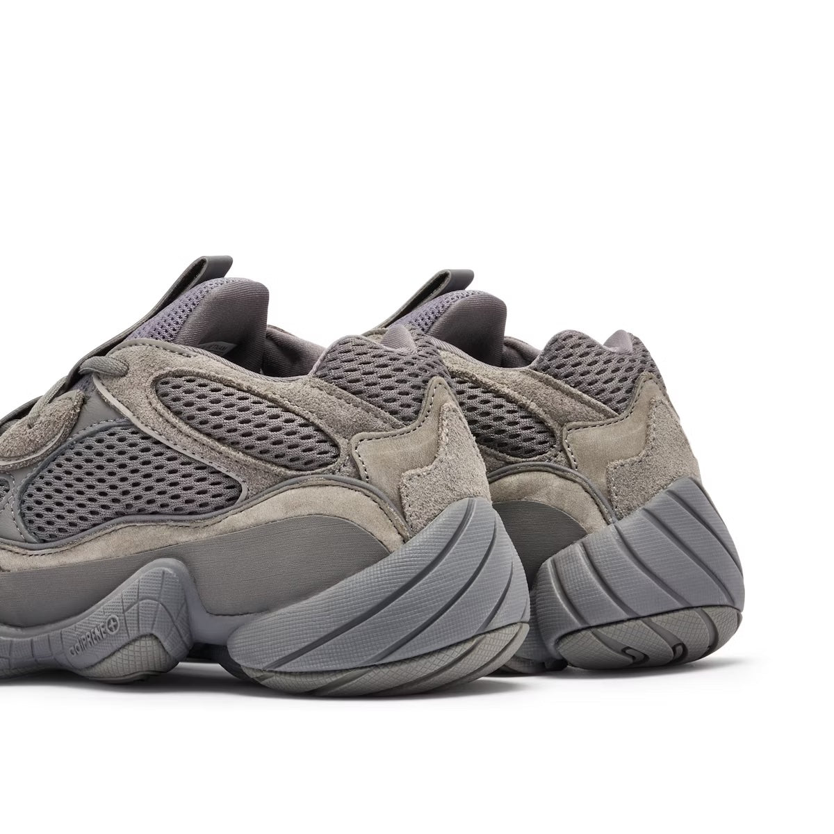 YEEZY X ADIDAS SUEDE AND MESH YEEZY 500 GRANITE SNEAKERS