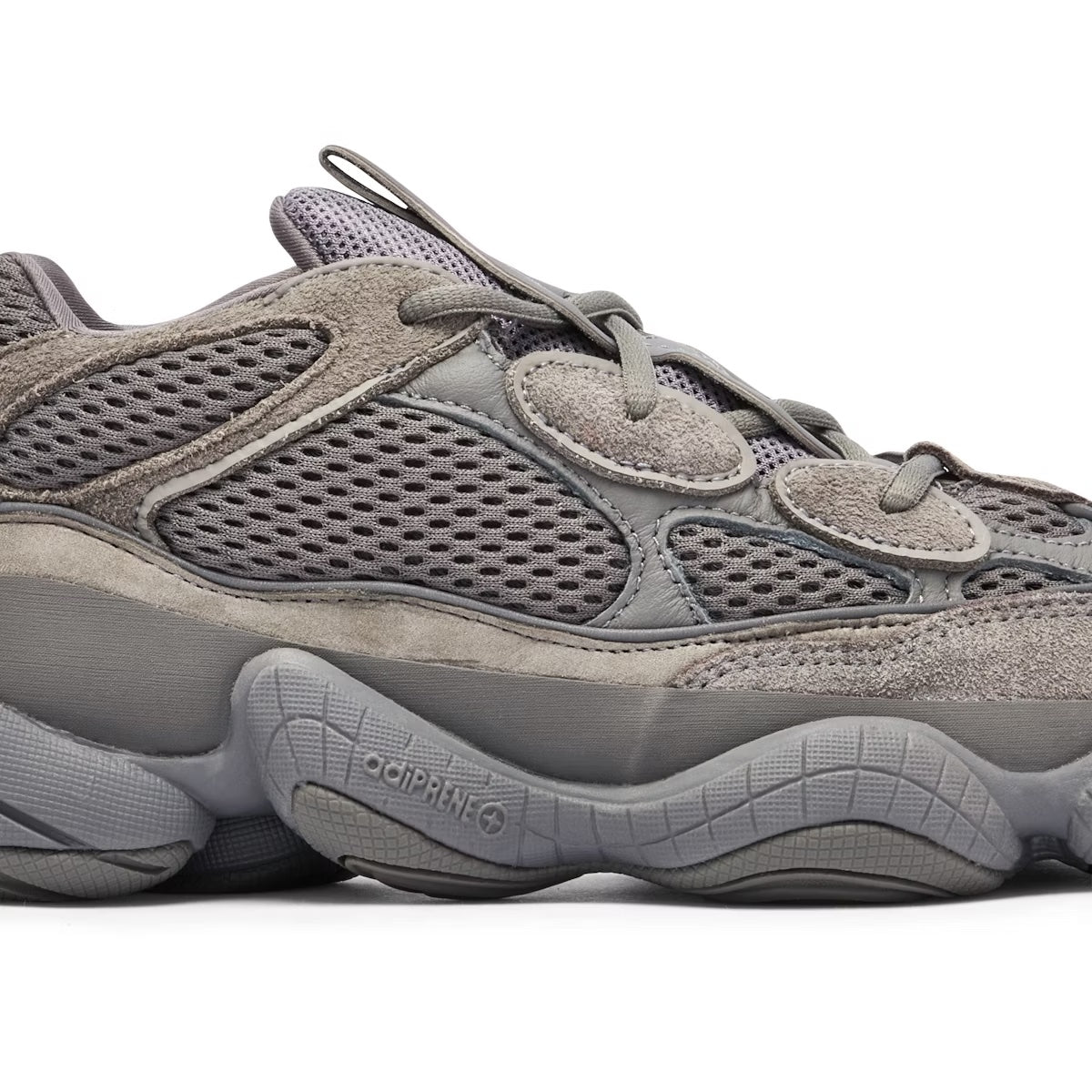 YEEZY X ADIDAS SUEDE AND MESH YEEZY 500 GRANITE SNEAKERS