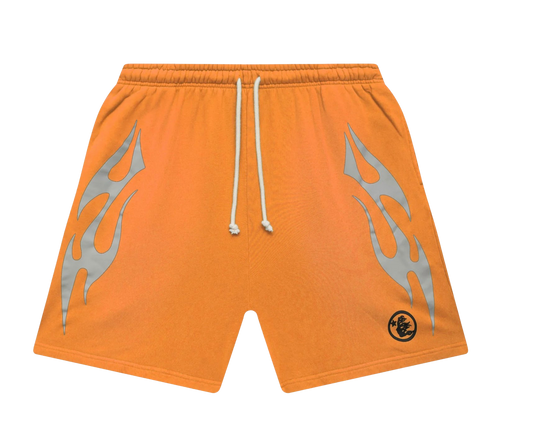 Hellstar 'Orange Grey' Flame Shorts