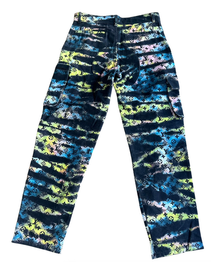 Louis Vuitton 'Monogram' Tie Dye Cargo Denim