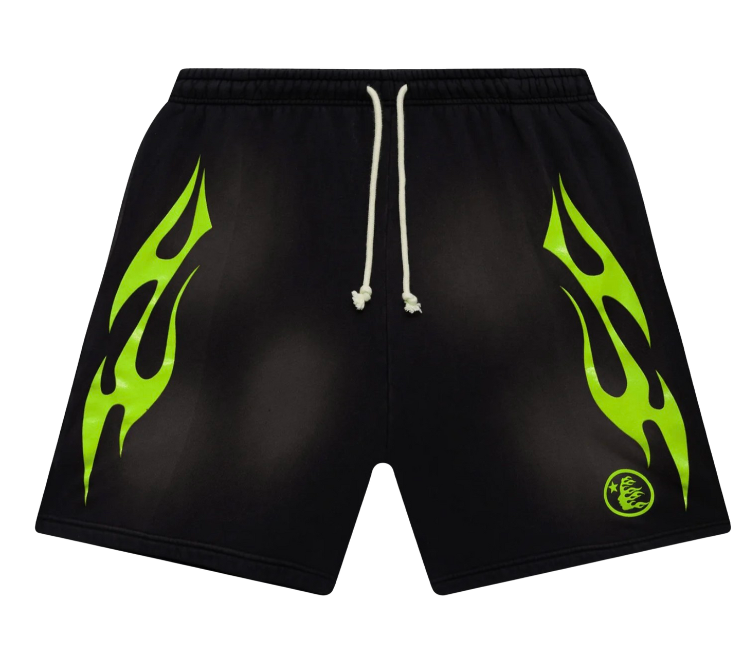 Hellstar 'Black Green' Flame Shorts