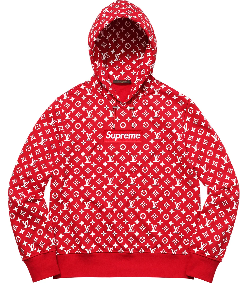 Supreme x Louis Vuitton 'Box Logo' Red Hoodie