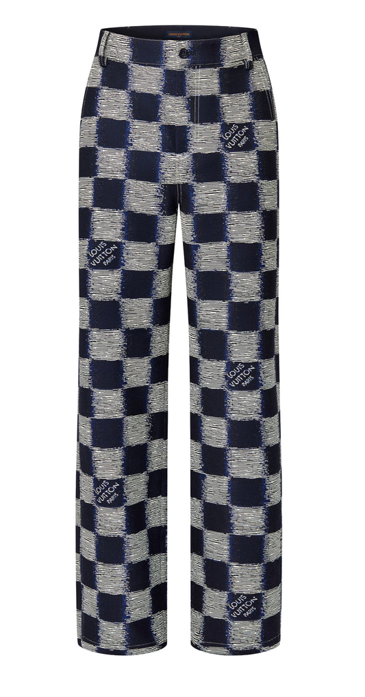 Louis Vuitton 'Damier' Wool Workwear Pants