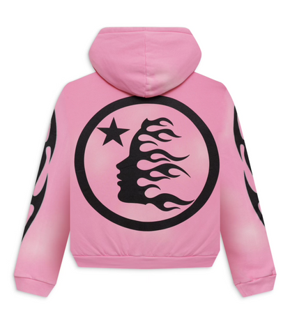 Hellstar 'Pink' Sports Flame Zip Up Hoodie