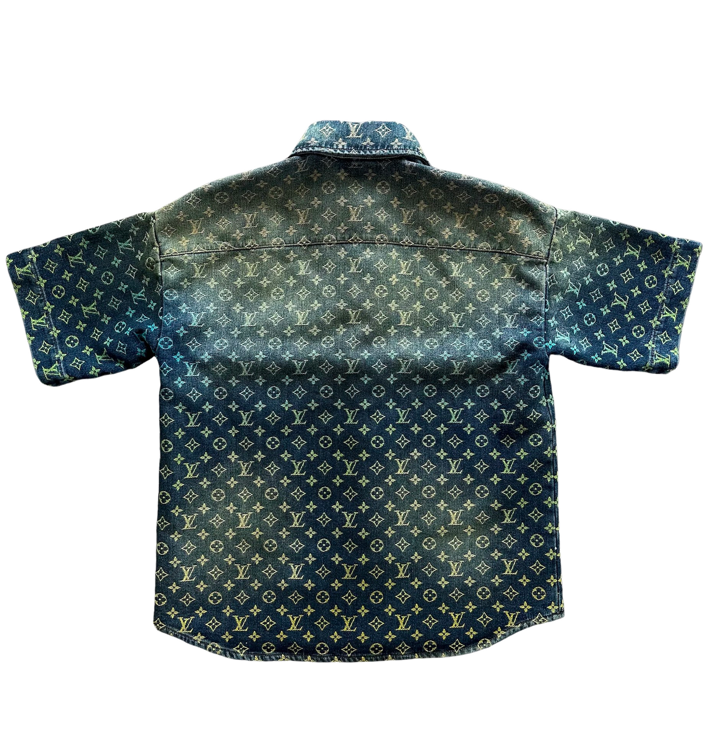 Louis Vuitton 'Rainbow Monogram' Short-Sleeved Denim Shirt