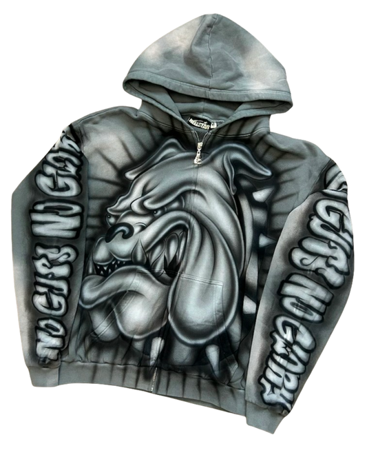 Hellstar 'Airbrushed Bulldog' Zip Up Hoodie