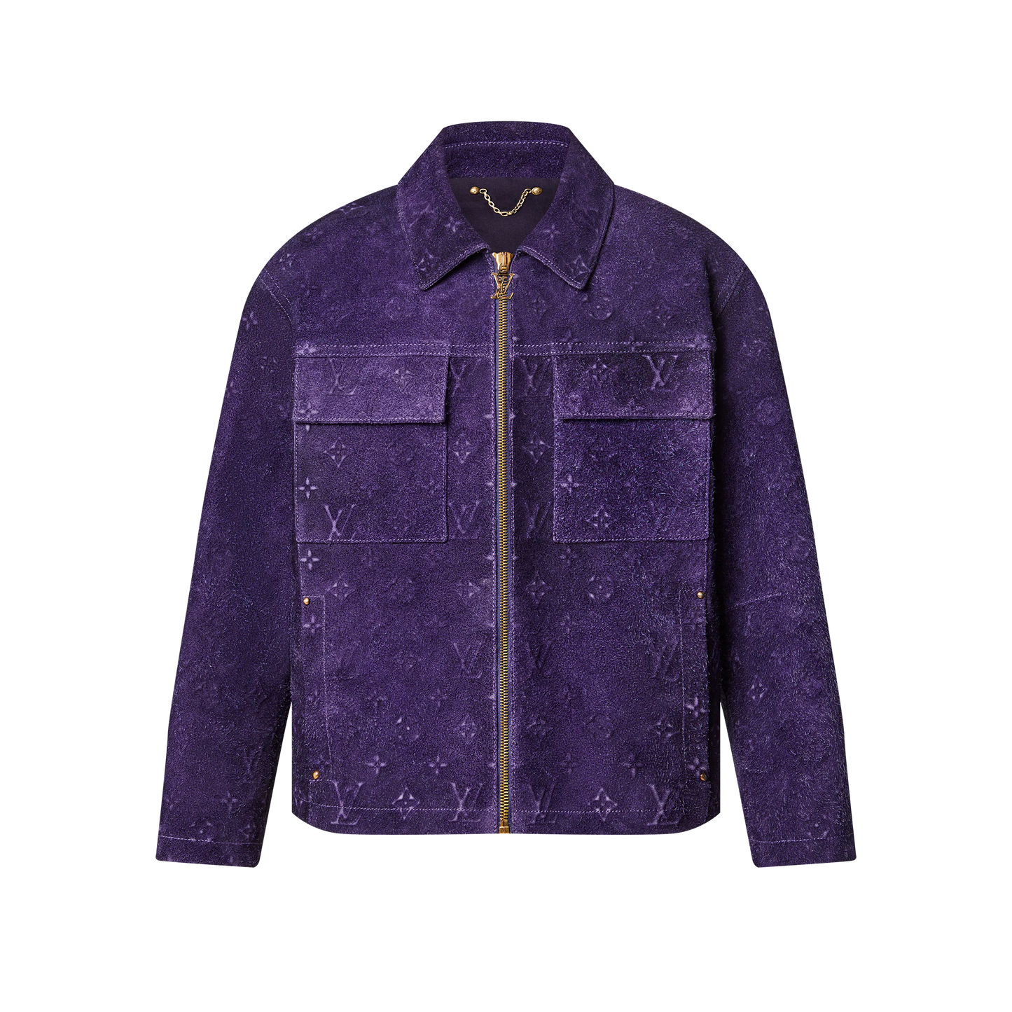 Louis Vuitton 'Purple Suede' Embossed Workwear Jacket