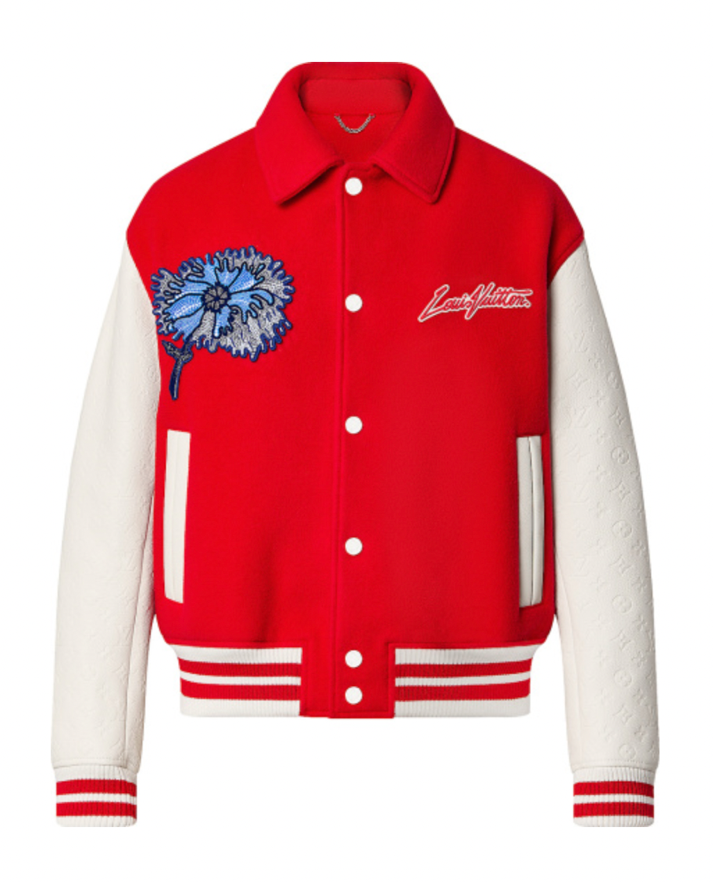 Louis Vuitton 'Psychadelic Flower' Red Varsity Jacket