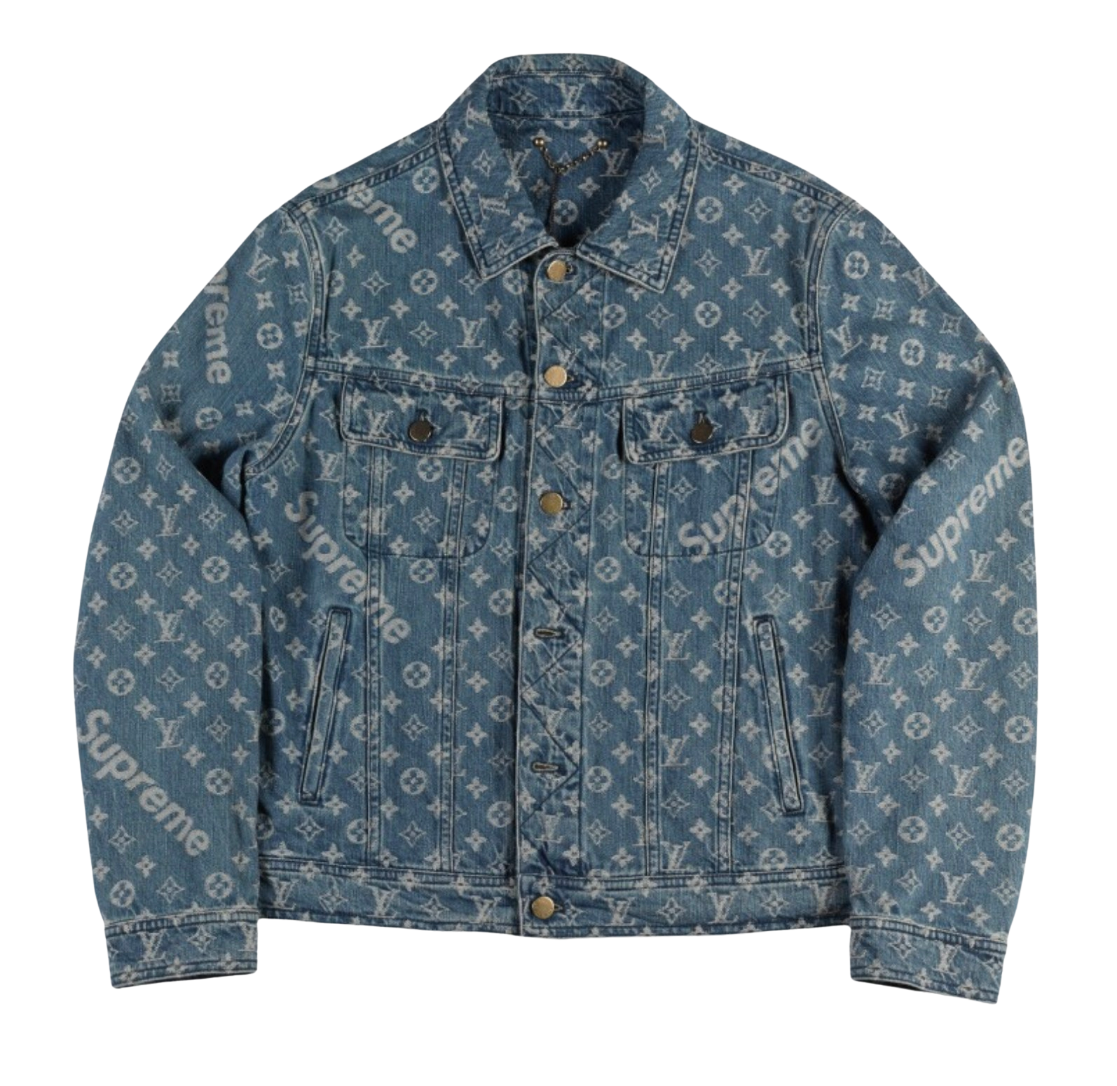 Supreme x Louis Vuitton Jacquard Denim Trucker Jacket