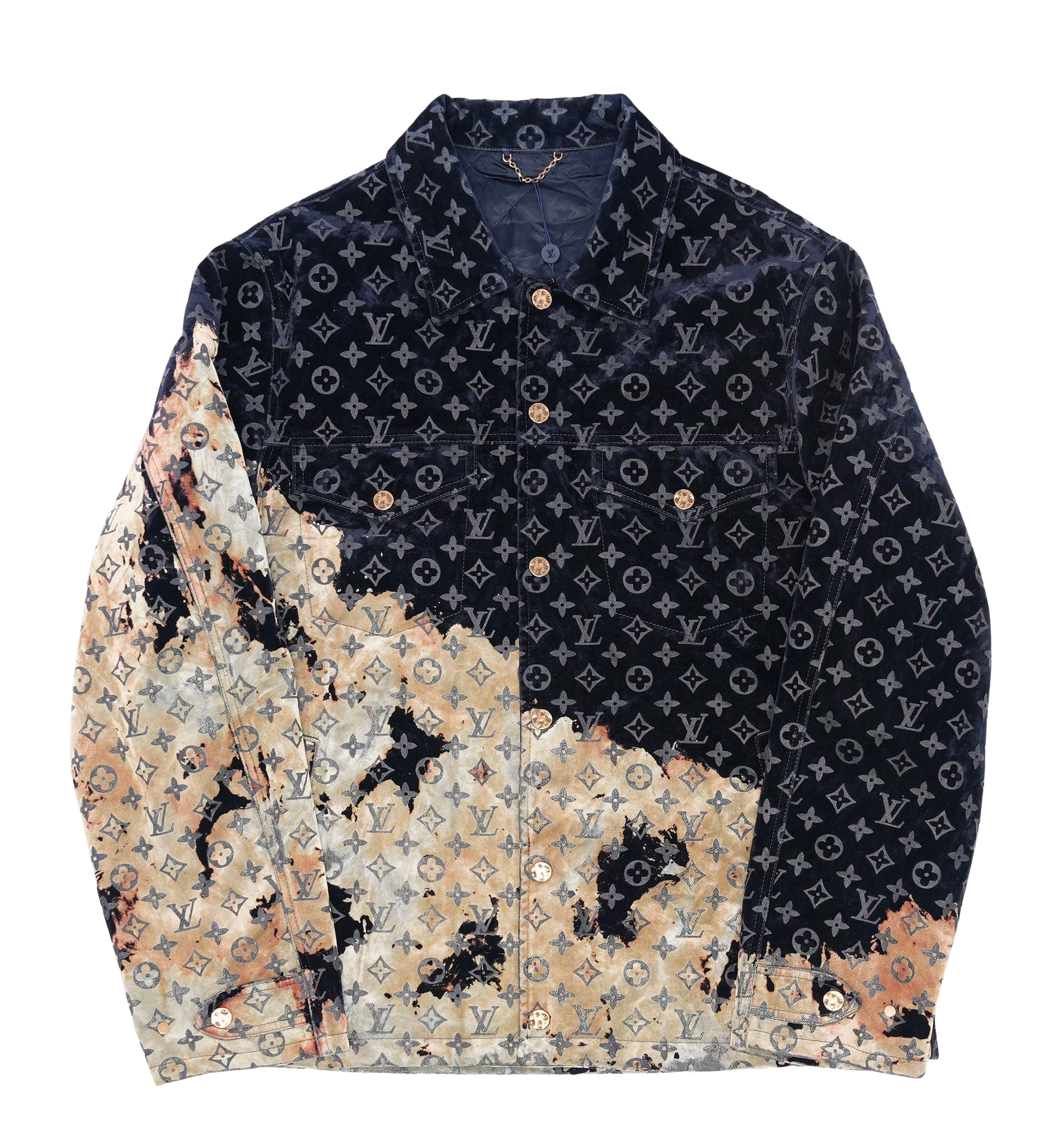 Louis Vuitton 'Bleach Effect' Monogram Denim Jacket