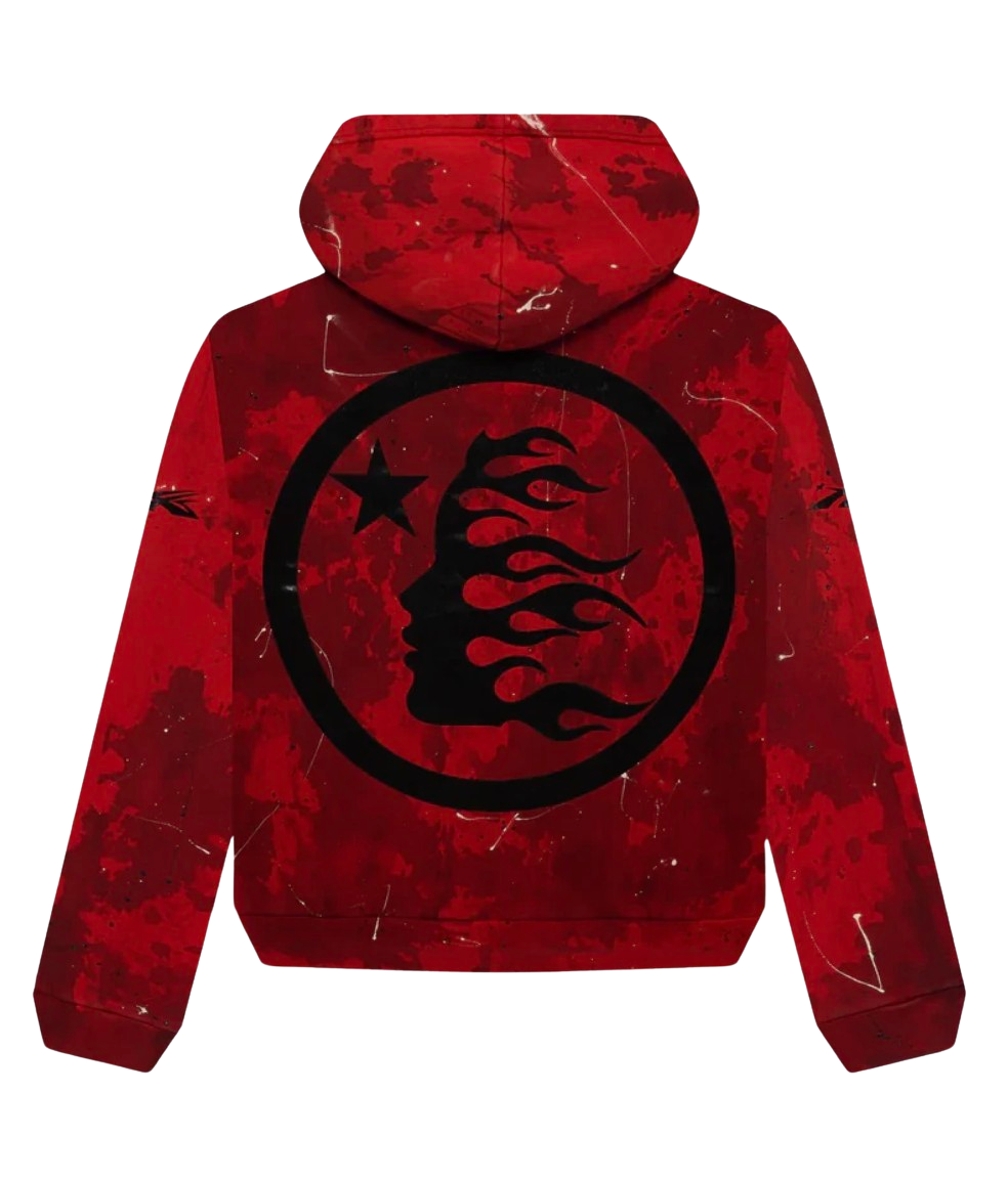 Hellstar Sports Red Tie-Dye Skull Hoodie