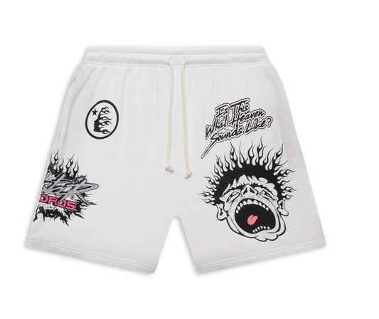 Hellstar Records 'White' Glitter Shorts