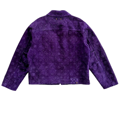 Louis Vuitton 'Purple Suede' Embossed Workwear Jacket