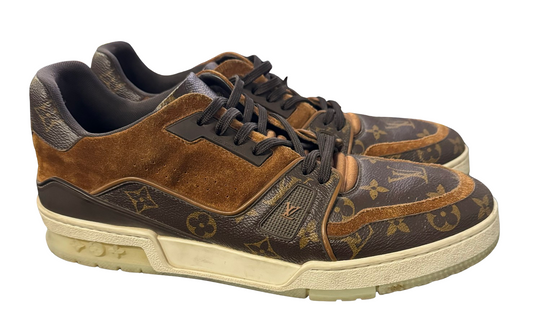 Louis Vuitton LV Trainer 'Suede Monogram' Brown Sneakers