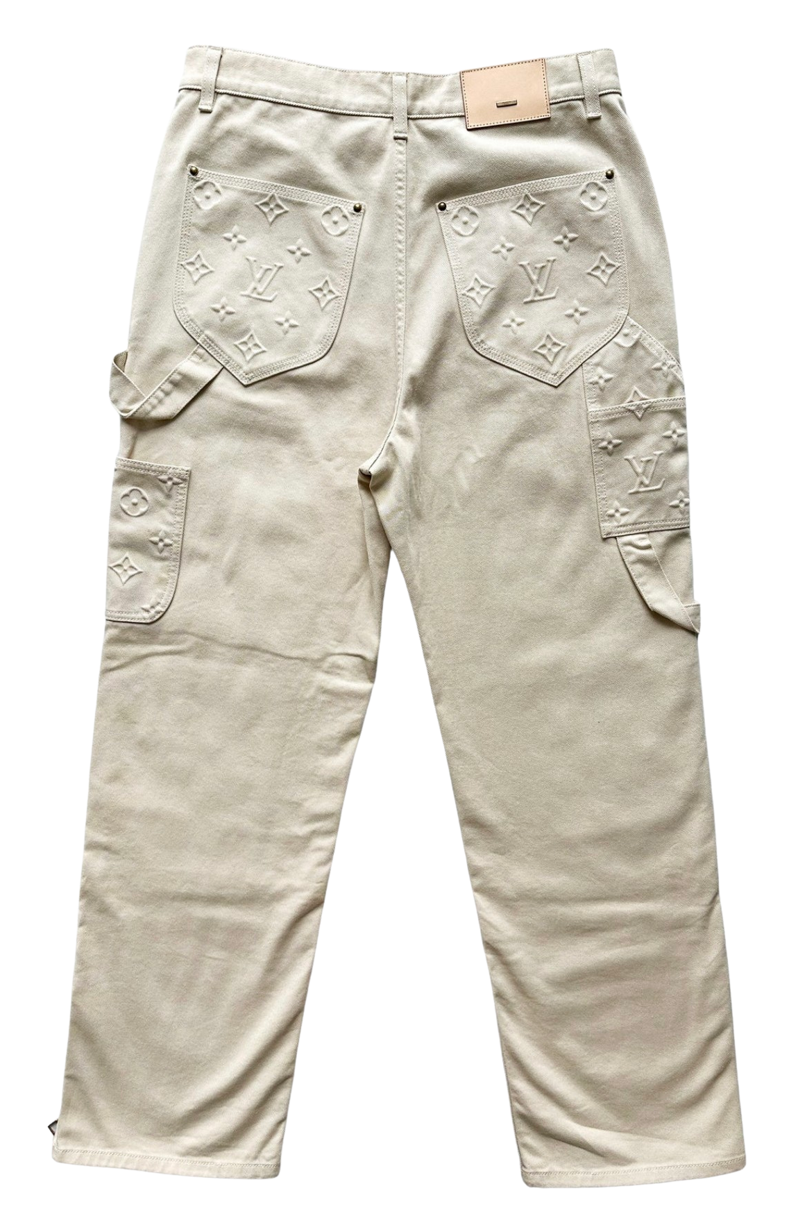 Louis Vuitton 'Cream' Monogram Workwear Denim Carpenter Pants